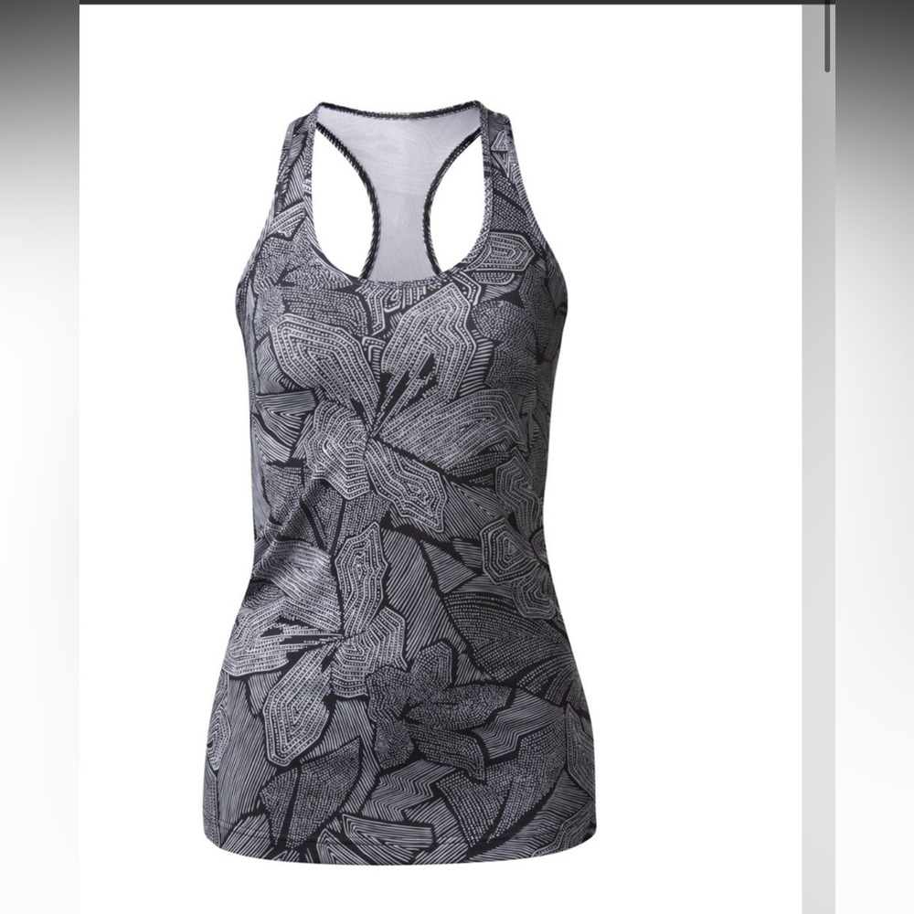 Lululemon Cool Racerback Dottie Tribe White & Black Tank Top 6 - Picture 7 of 9